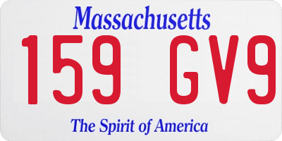 MA license plate 159GV9