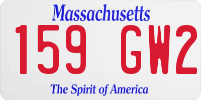 MA license plate 159GW2