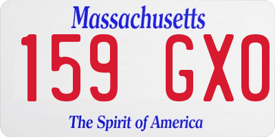 MA license plate 159GX0