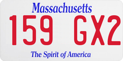 MA license plate 159GX2
