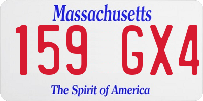 MA license plate 159GX4