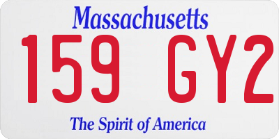 MA license plate 159GY2