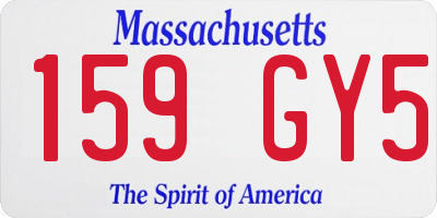MA license plate 159GY5