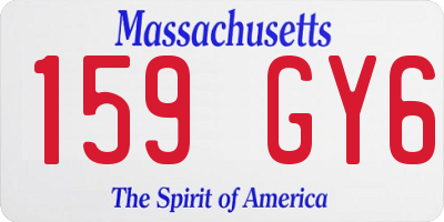 MA license plate 159GY6