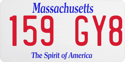 MA license plate 159GY8