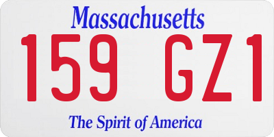 MA license plate 159GZ1