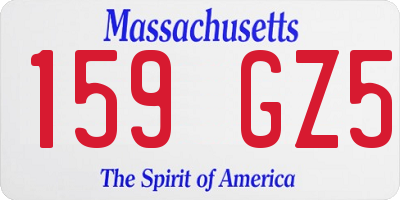 MA license plate 159GZ5