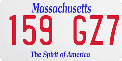 MA license plate 159GZ7
