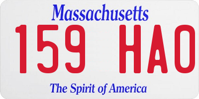 MA license plate 159HA0