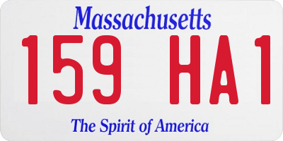 MA license plate 159HA1