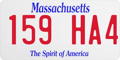 MA license plate 159HA4
