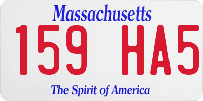 MA license plate 159HA5