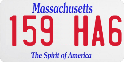 MA license plate 159HA6