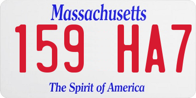 MA license plate 159HA7