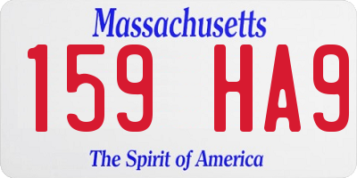 MA license plate 159HA9