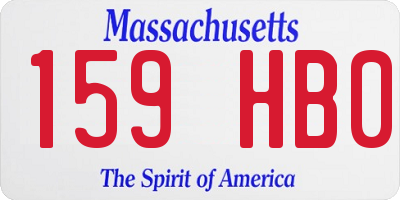 MA license plate 159HB0