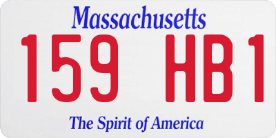 MA license plate 159HB1