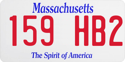 MA license plate 159HB2