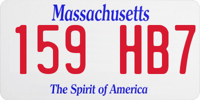 MA license plate 159HB7