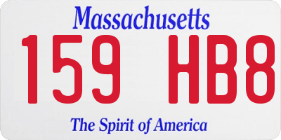 MA license plate 159HB8