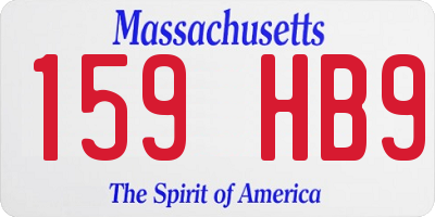 MA license plate 159HB9