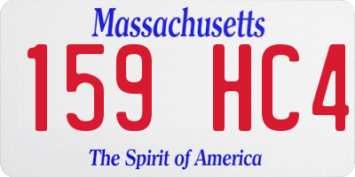 MA license plate 159HC4
