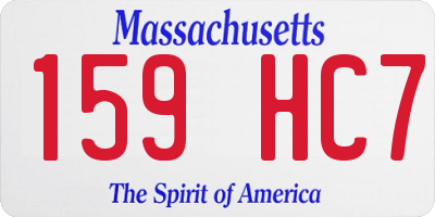 MA license plate 159HC7