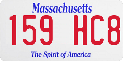 MA license plate 159HC8