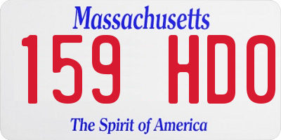 MA license plate 159HD0