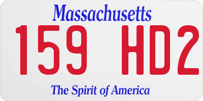MA license plate 159HD2