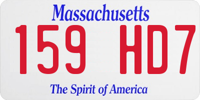 MA license plate 159HD7