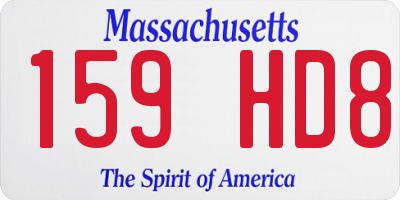 MA license plate 159HD8