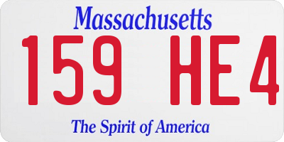 MA license plate 159HE4
