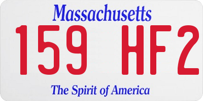 MA license plate 159HF2