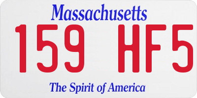 MA license plate 159HF5