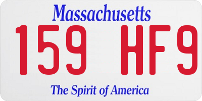 MA license plate 159HF9
