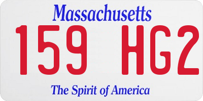 MA license plate 159HG2