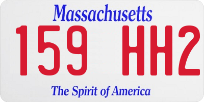MA license plate 159HH2