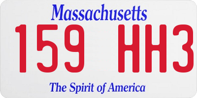 MA license plate 159HH3