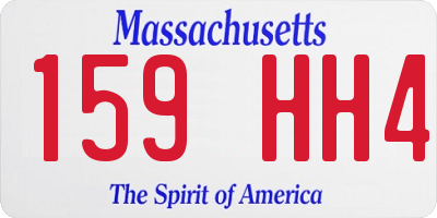 MA license plate 159HH4