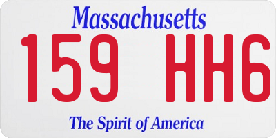 MA license plate 159HH6