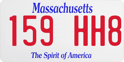 MA license plate 159HH8