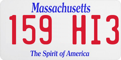 MA license plate 159HI3