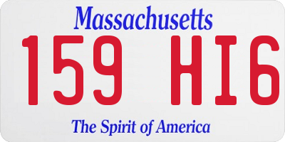 MA license plate 159HI6