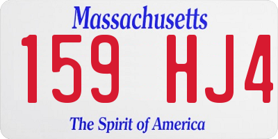 MA license plate 159HJ4