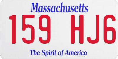 MA license plate 159HJ6