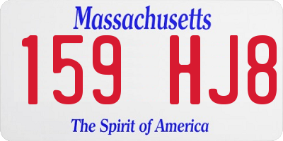 MA license plate 159HJ8