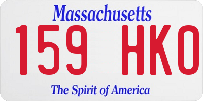 MA license plate 159HK0
