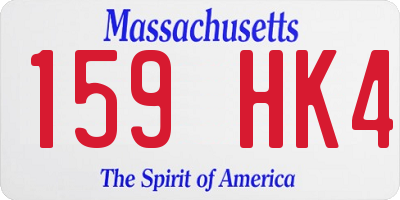 MA license plate 159HK4