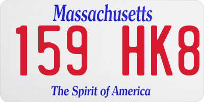 MA license plate 159HK8